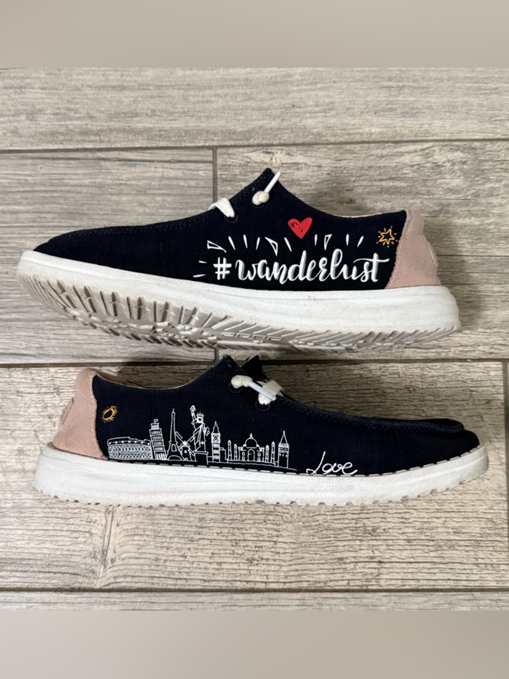 Hey Dude Wendy Doodle Black • Size 7 - Picture 3 of 4